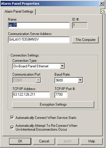 3.2.6 Managing Properties of the Alarm Panel Connection User can edit the IP parameters and connection settings from the Connection Properties window.