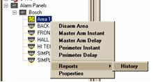 NOTE: Alarm Panel commands are also available from the Graphics Screen, Device Status screen and the Alarm Panel Event screen.