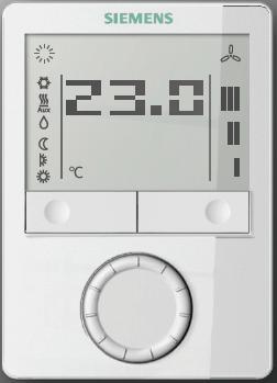 3.10.4 Example of heating and cooling demand zone The building is equipped with Synco controls on the generation side and RDU / RDG thermostats on the room side. Konnex TP1 RMH760 RMH760 RMB795 RDF.