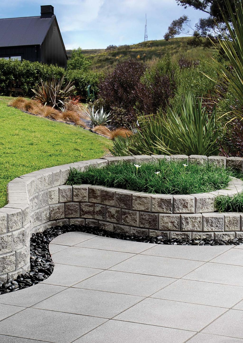 +low retaining 23 WITH firth s large range of concrete retaining walls, your outdoor LIVING DESIGN POSSIBILITIES ARE VIRTUALLY ENDLESS.