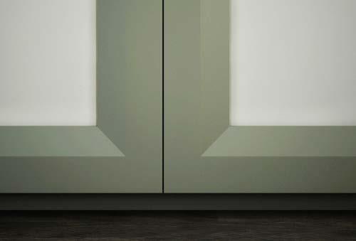 ASTRA Astra swing doors wardrobe in silver grey lacquer matt fronts and titanium matt integrated