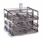 GW3060 AND GW4090 WASHING ACCESSORIES SPECIAL TROLLEYS CSK6L Trolley with 3 washing levels. Made of stainless steel and suitable for positioning specific supports and baskets.