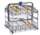 CSK-C Stainless steel trolley with 3 washing levels for butchery utensils available on request, suitable for positioning three SCL-23 knife and utensil holders.