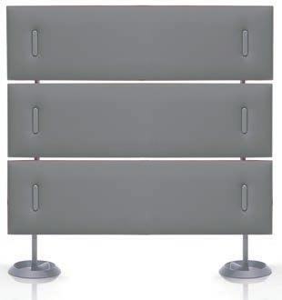 DIVIDER SCREENS NEW SINGLE-SIDED FRAME (ROUND BASE) FOR 3 PANELS 63 Wide 40021104 1 Frame Silver Gray 47 Wide 40021102 1 Frame Silver Gray 63 or 47 63 12.50 ø 5,5 cm Please specify panels and panel 9.