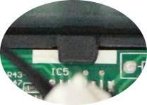 There are white lines on the PCB to show the position of the pins.