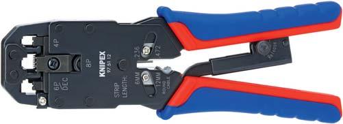 Crimping Pliers for Western plugs 51 > professional tool for cutting and stripping unshielded ribbon telephone cables > for crimping 6 and 8 pole Western