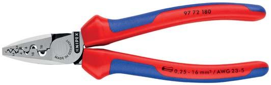 Crimping Pliers for end sleeves (ferrules) 7 Easy crimping due to optimised transmission ratio Light and slim design