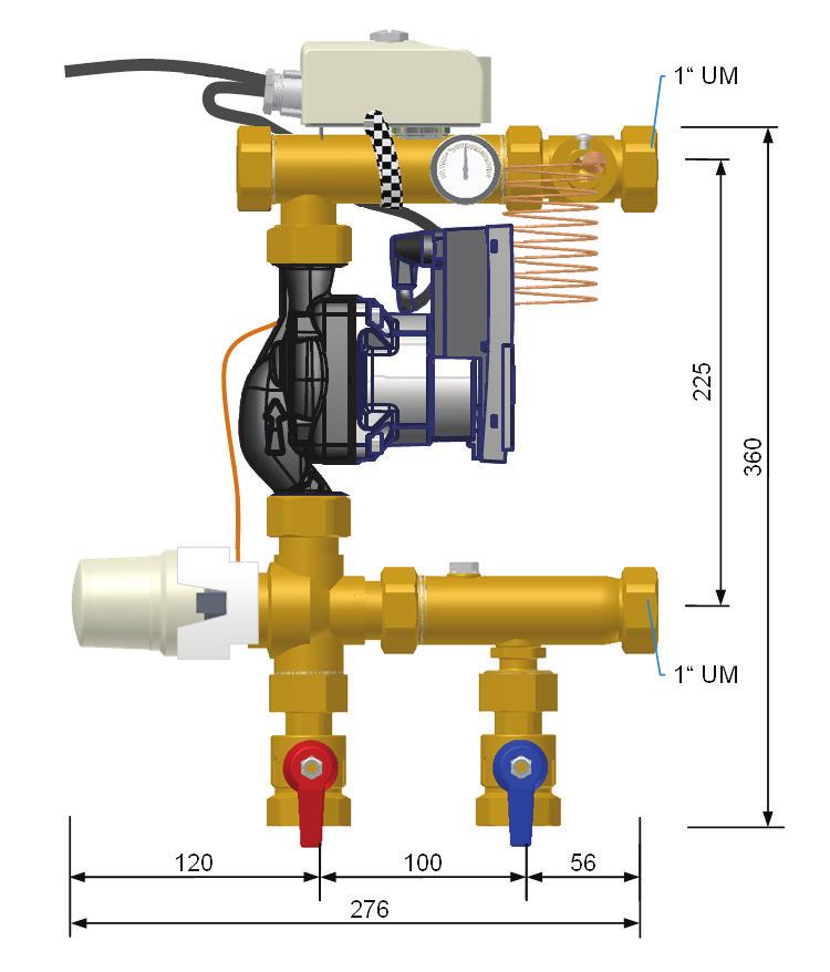 Technical data Pump diagram Characteristic curve with allowance for control station pressure loss for the Wilo Yonos PARA RS15/6 RKA high-efficiency pump.