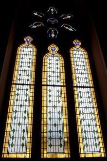 Full Figured Stained Glass Windows & 1400 Series Aluminum Frames With Bovard s Patented Precision Flow Ventilation System & Protective Covering / Restoration & Re-Lead Of