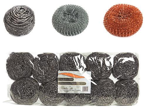 Sponges & Scourers Metal Scourers Galvanised, stainless or copper coated, in a variety of weights.