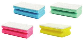 Sponges & Scourers Flat and Fingergrip Sponge Scourers High quality and cost effective abrasive and non-abrasive edging pads for easy removal of stubborn floor