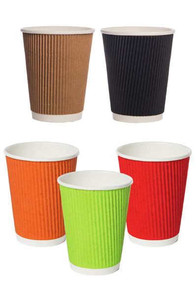 Ripple Coffee Cups Our great colour selection of triple layer ripple coffee cups.