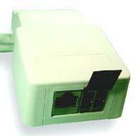 Jack, white Part Number: 0-1116697-3 2 Port Economy Office Box, for up to 2 Category 5E Shielded SL Modular