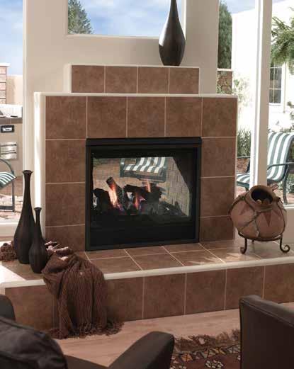 two spaces with one fireplace. The Twilight is the world s first see-through indoor/outdoor gas fireplace. Enjoy the fire all year long from either side.