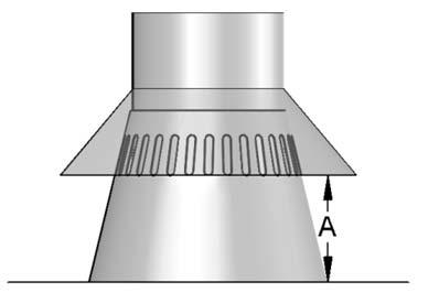 2. From below, install a radiation shield in each floor through which the chimney passes. At the attic level, install a radiation shield and a storm collar as shown in Figure 14.