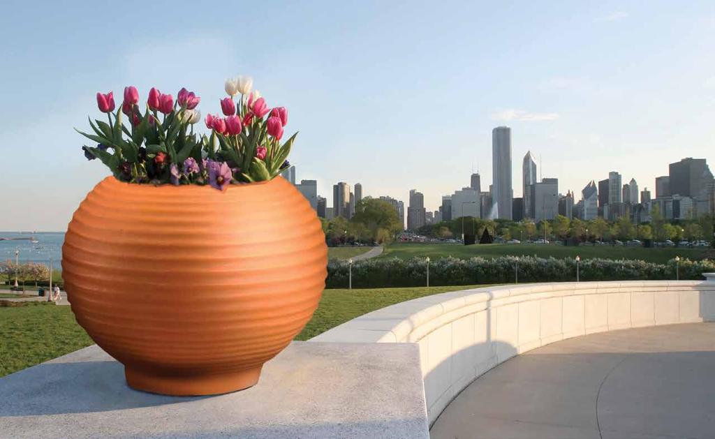 P The osh TerraCast Grooved Planter had its design largely impacted by holistic Asian Gardens and is an excellent choice to compliment a focal point.