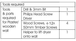 9 2. Fix the wall hanging brackets (two supplied)