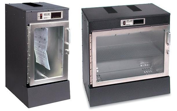 DFO Development Control Chamber Catalog No. DFC100A, DFC100A220, DFC200A, DFC200A220 Background and Purpose These chambers are specifically designed for the development of DFO treated latent prints.