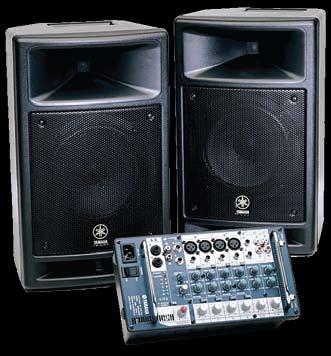 Features: Complete 500-watt PA system: weighs less than 53 lbs.