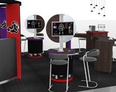 workstation Intimate two person kiosk for