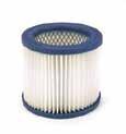 This highly durable, reusable filter is easy to install, remove and clean. Not intended for hazardous materials. Up to 99.97% efficient down to 0.3 microns on wet/dry debris.