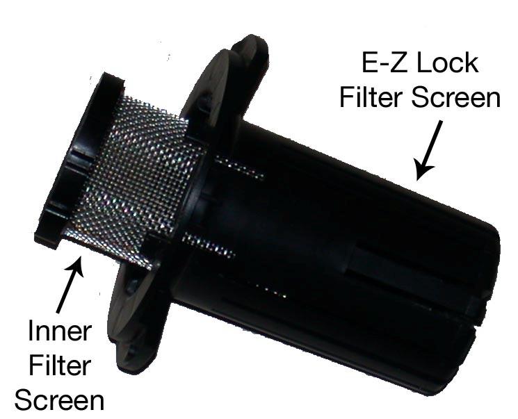 To clean them, first locate the E-Z Lock Filter Screen at the base of the UltraPure filter canister. Be sure to remove any floating debris BEFORE removing the E-Z Lock Filter Screen.