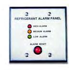 malfunction. Remote Alarm Panel Provides visual monitoring of the alarm status and a remote reset for the alarms.