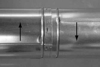 Vent supports or plumbers strap (spaced 120º apart) may be used to support vent sections. See Figures 10.8 and 10.9. Wall shield firestops may be used to provide horizontal support vent sections.