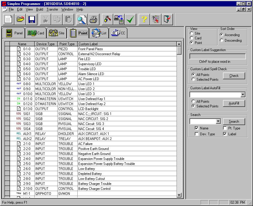 Overview Point Tab Introduction The Point Tab, shown in Figure 7-1, allows you to view all points in the system, and to add and edit point information.