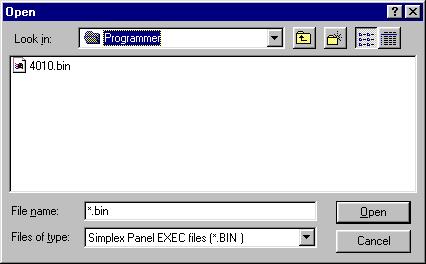 A window similar to the following appears, prompting you for the location of the EXEC (Bin) file. Figure 3-6.