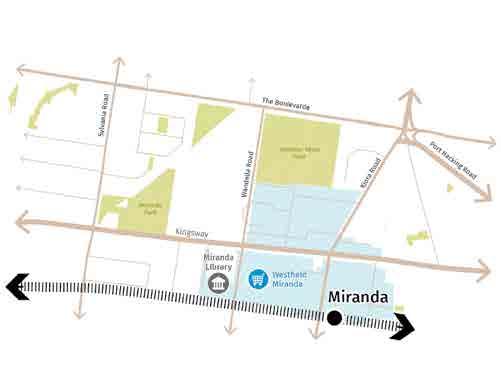 55 Figure 3-13 Miranda: district centre existing activities Local Government Office Retail hub Business Local Public Open Space Major Road Local Road Existing Railway Existing Railway Station Miranda