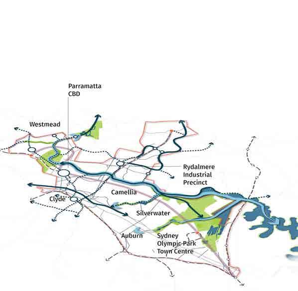 141 Figure 5-1: Greater Parramatta and the Olympic Peninsula Sustainability Blue grid Parramatta Light Rail Existing Green Space Parramatta