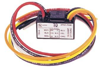 PAM-1 MULTI-VOLTAGE RELAY MODULE Single SPDT relay with LED Double-sided adhesive tape Mounting screw 12" leads 6 wire nuts Stock number: 1000262 Power Requirements: Per position - 0.