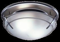 Decorative Glass Light Fixture/Fans Features 70 CFM or 80 CFM models Polymeric blower wheel 3.5 sones or quieter 2.