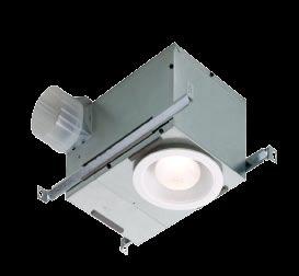 Designer Fan/Light Combination Unit Features Durable centrifugal blower wheel quietly delivers superior ventilation Plug-in, permanently lubricated motor surrounded by rugged steel housing for