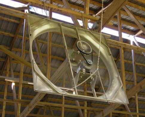 High Volume Low Speed (HVLS) fans 8 to 24 foot diameter Low speed (RPM)
