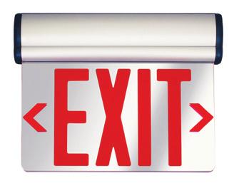 EER SERIES Edge-Lit Exit Sign IOTA s EER Series Edge-Lit Exit Signs combine sleek, attractive design with optimal visibility with either red or green lettering and edge lighting, and features a high