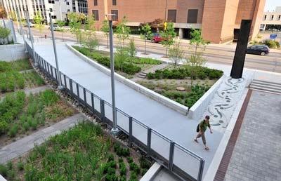 storm drains and receiving waters to green infrastructure that slows runoff by
