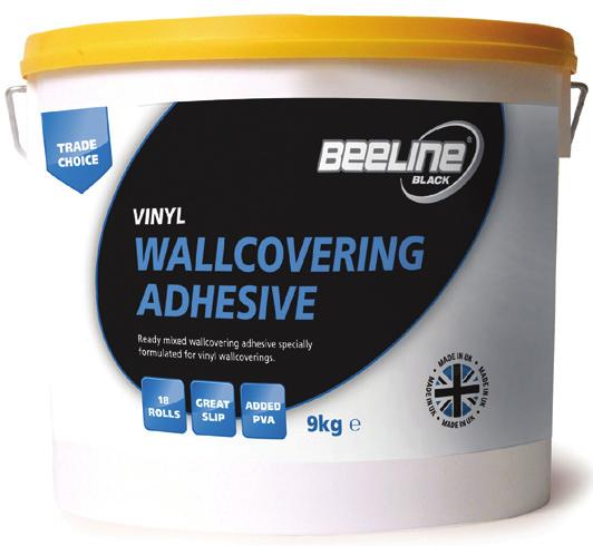 Formulated for all weights of vinyl wallcoverings + Using the easy to use dilution guide the adhesive can be diluted to exactly meet the requirements of the wallpaper + Provides high