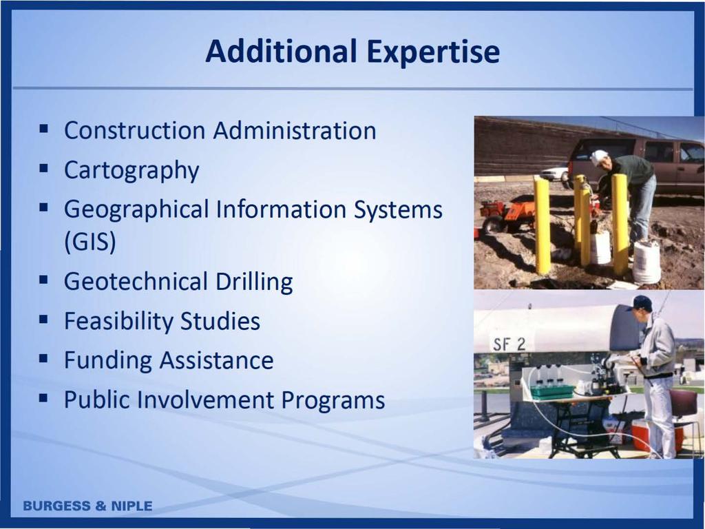 Additional Expertise Construction Administration Cartography Geographical Information Systems