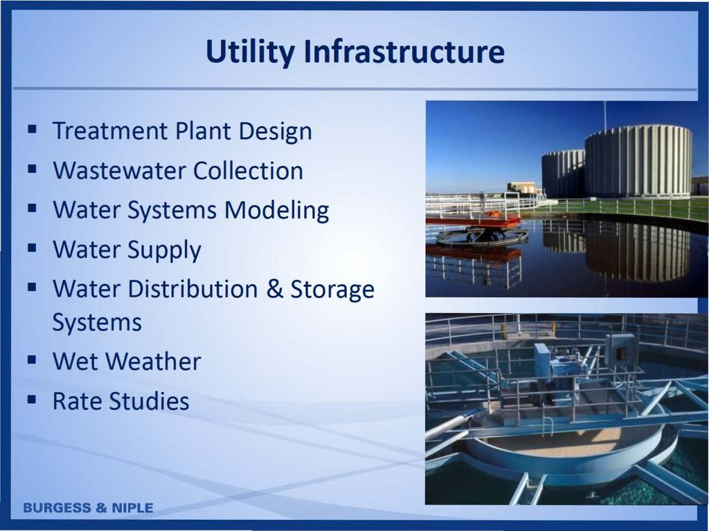 Utility Infrastructure Treatment Plant Design Wastewater Collection Water Systems