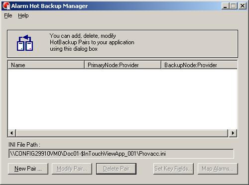 Configuring a Hot Backup Pair 383 Creating a Hot Backup Pair To create a hot backup pair, you: Assign a name to the hot backup pair. Identify the primary alarm provider.