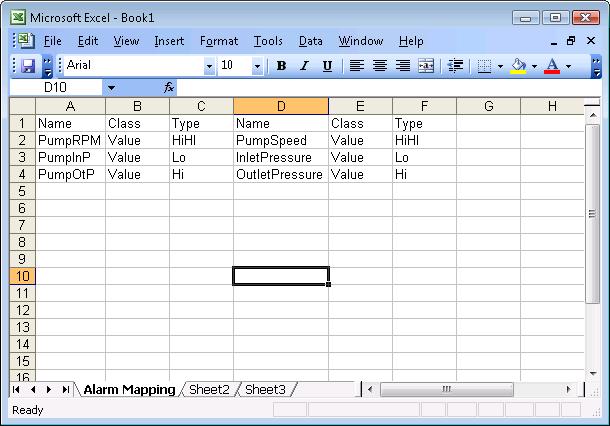 You can create a mapping file that only includes the selected headers of alarm field records used to generate mapping