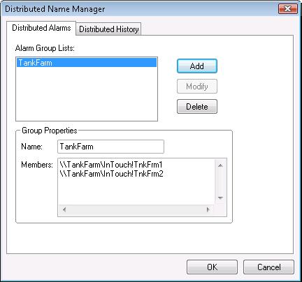 Creating an Alarm Group List File 49 2 In the Group Properties area, type the name of the alarm query in the Name box.