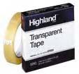 Specialty Tapes, Film Tapes Highland Transparent Tape 5910 Utility grade, clear polypropylene film tape with acrylic adhesive. Designed for light duty, non-critical packaging applications.