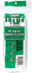 133285 2 49 9' x 12' Medium Duty Plastic Drop Cloth 1.0 mil. Superior protection and versatility for painting projects.