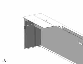 2) Reattach the top piece of the hearth trim to the cut bottom piece by fitting in place. 6) Line up the hearth trim with base of the unit and secure it with 3 screws as shown below.