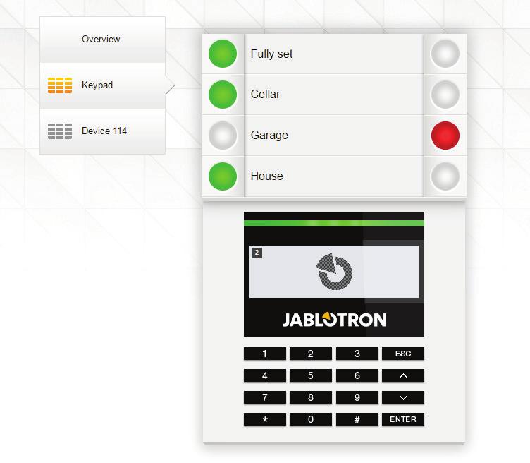 9.8 Control from the MyJABLOTRON web app Remote control from the MyJABLOTRON web app is the most user-friendly way to control the security system from any internet browser regardless of computer