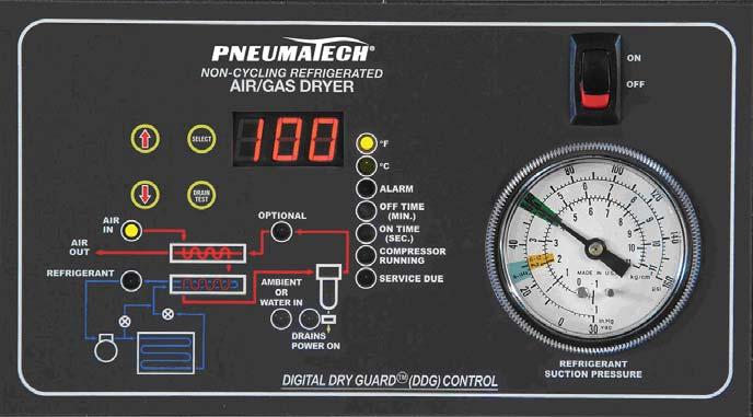 AD-3200 TO AD-4000 Digital Display: Displays refrigerant suction temp., incoming air temp., ambient air temp., and optional dewpoint temp. in F or C.