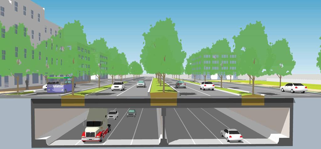 ALT. PROPOSAL 2: Grand Boulevard as a lid over a depressed freeway segment South Drive Multimodal